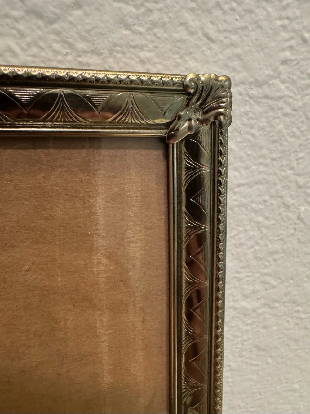 Vintage Brass 8x10 Victorian Style Picture Frame, No easel